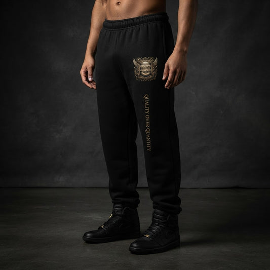 TOO BLESSED TO STRESS Heavyweight Pants — luxury studio mockup