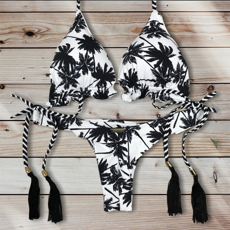 RUOTONGSEPT 2022 New Sport Swimwear Female Push Up Bikinis Sexy Bandage Women Swimsuit Print Two-Piece Bathing Suit Beach Wear