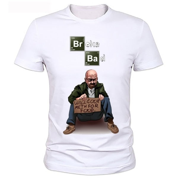 Breaking Bad T Shirt Top Quality O Neck Heisenberg Men T-shirt Cotton Short Sleeve Print Casual Breaking Bad Print T Shirt for Men.