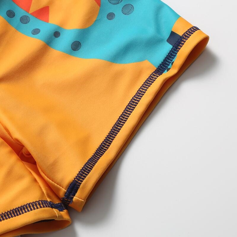 2021 Summer Boy Swimwear 3-12T Children Cartoon Diansour Print Swimming Trunk with Hat Swim Shorts Toddler Boy Swimsuit