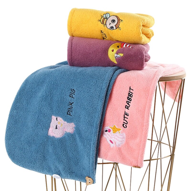 Soft Microfiber Girls Hair Towel Super Absorbent Quick Drying Magic Shower Cap for Women Bathroom Hair Turban Twist Head Wrap