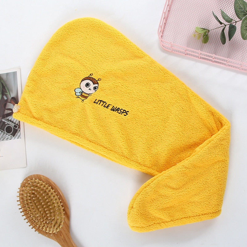 Soft Microfiber Girls Hair Towel Super Absorbent Quick Drying Magic Shower Cap for Women Bathroom Hair Turban Twist Head Wrap