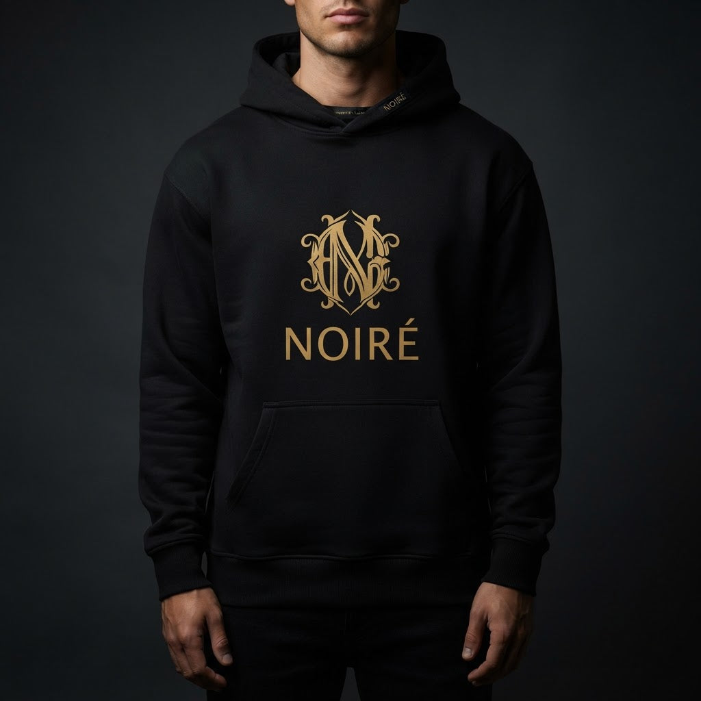NOIRÉ Heavyweight Hoodie — luxury studio mockup