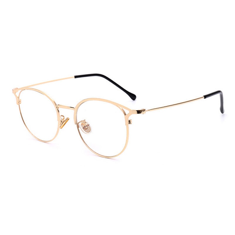 SHAUNA Fashion Anti-Blue Light Metal Cat Eye Glasses Frame Fashion Cat Ear Optical Frames Women