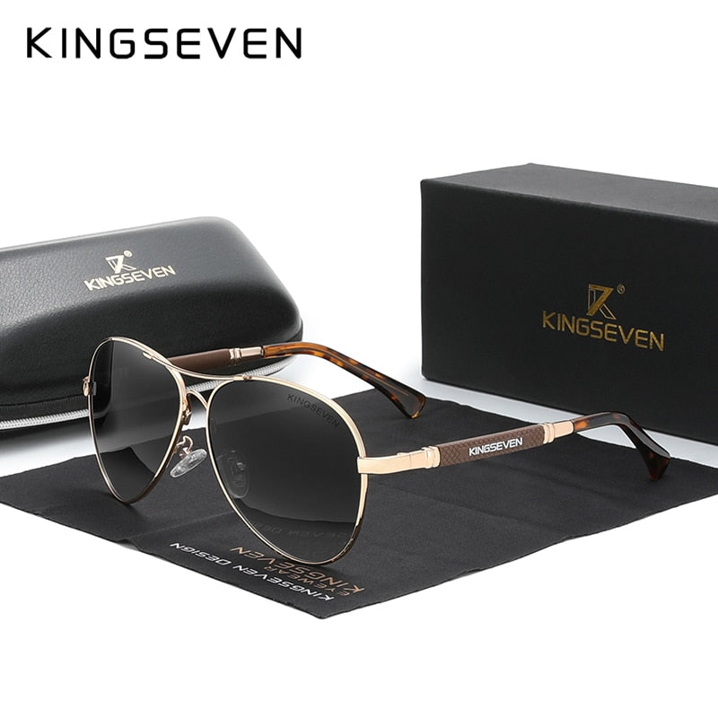 KINGSEVEN 2022 New Trend Quality Titanium Alloy Men&#39;s Sunglasses Polarized Sun glasses Women Pilot Mirror Eyewear Oculos de sol