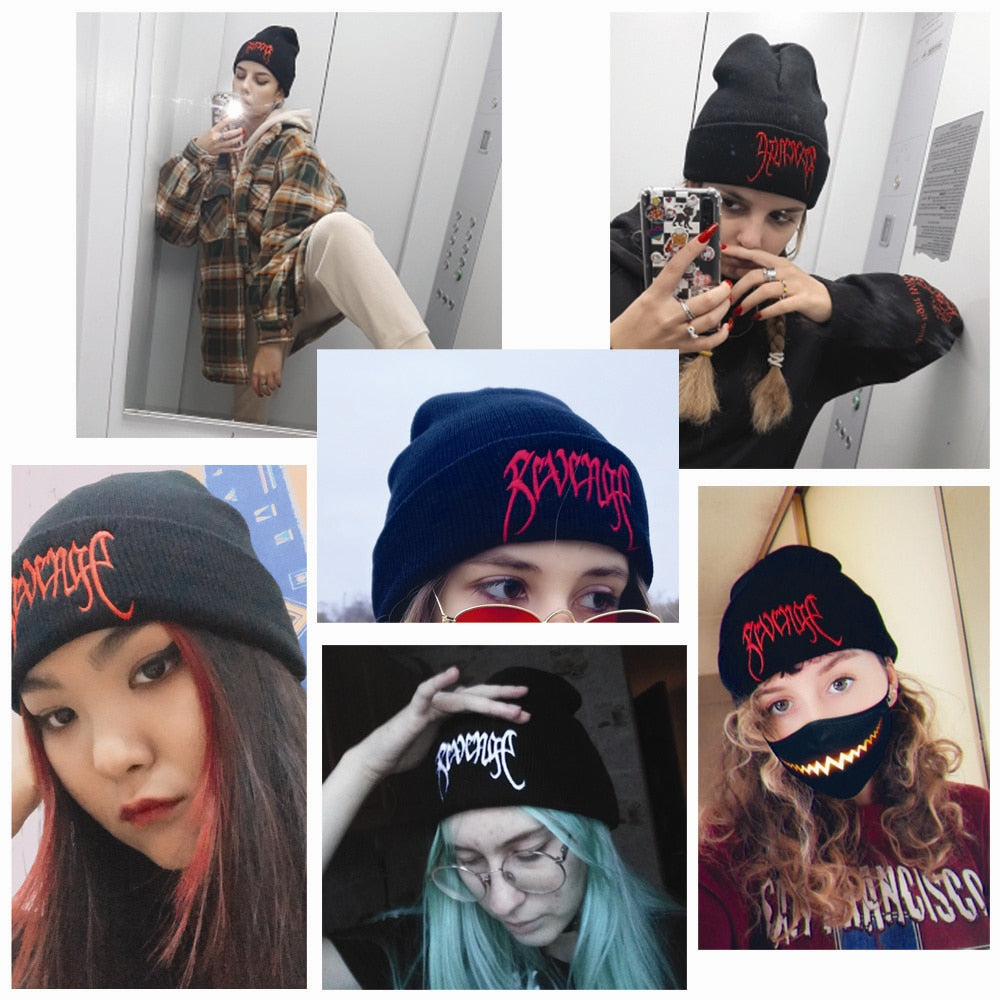 CLIMATE Revenge Beanie New Cool Men's Winter Hat Black Winter Beanies Hat Cap Warm Knit Hip Hop Beanie Hat Caps for Men