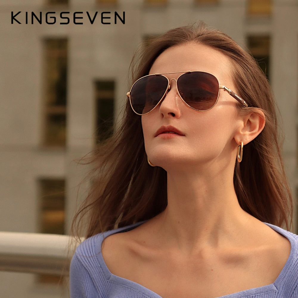 KINGSEVEN 2022 New Trend Quality Titanium Alloy Men&#39;s Sunglasses Polarized Sun glasses Women Pilot Mirror Eyewear Oculos de sol