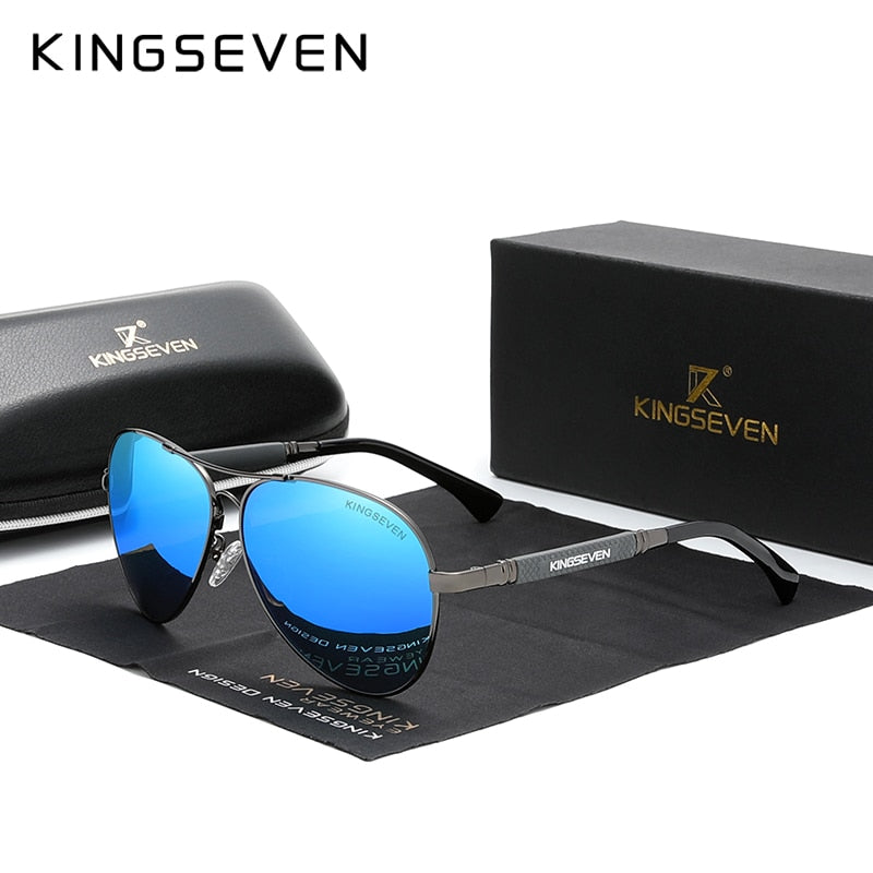 KINGSEVEN 2022 New Trend Quality Titanium Alloy Men&#39;s Sunglasses Polarized Sun glasses Women Pilot Mirror Eyewear Oculos de sol