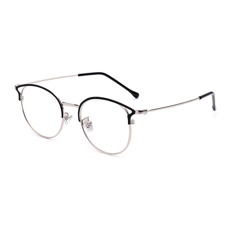 SHAUNA Fashion Anti-Blue Light Metal Cat Eye Glasses Frame Fashion Cat Ear Optical Frames Women