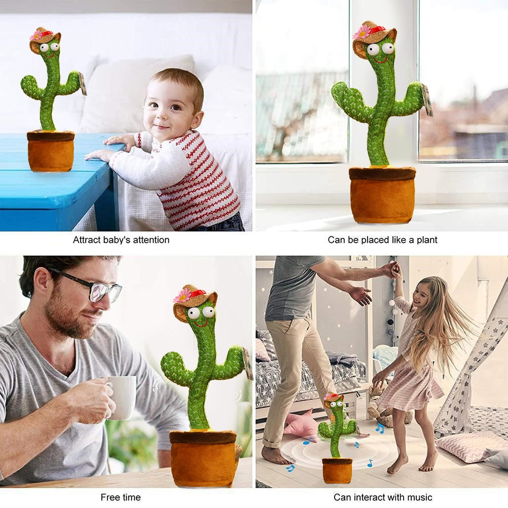 120 Songs Dancing cactus Tulip Dancer Toy Speaker Repeat Say Talk talking Baby Stuffed Plush plushie Toy children&#39;s toy for girl