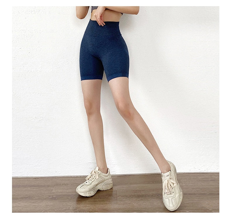 Women Seamless Sporty Shorts High Waist Booty Shorts Push Up Casual Women Fitness Workout Slim Shorts Femme