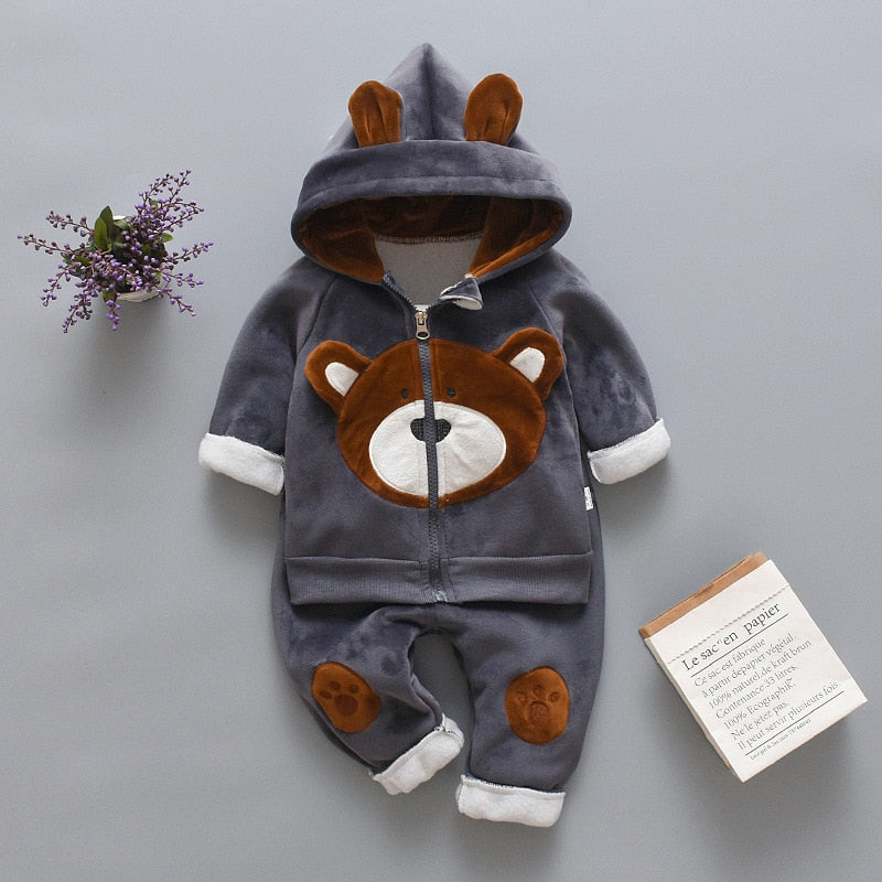 Fashion Baby Boys Clothes Autumn Winter Warm Baby Girls Clothes Kids 3pcs Outfits Suit Newborn Baby Clothes Infant Clothing Sets