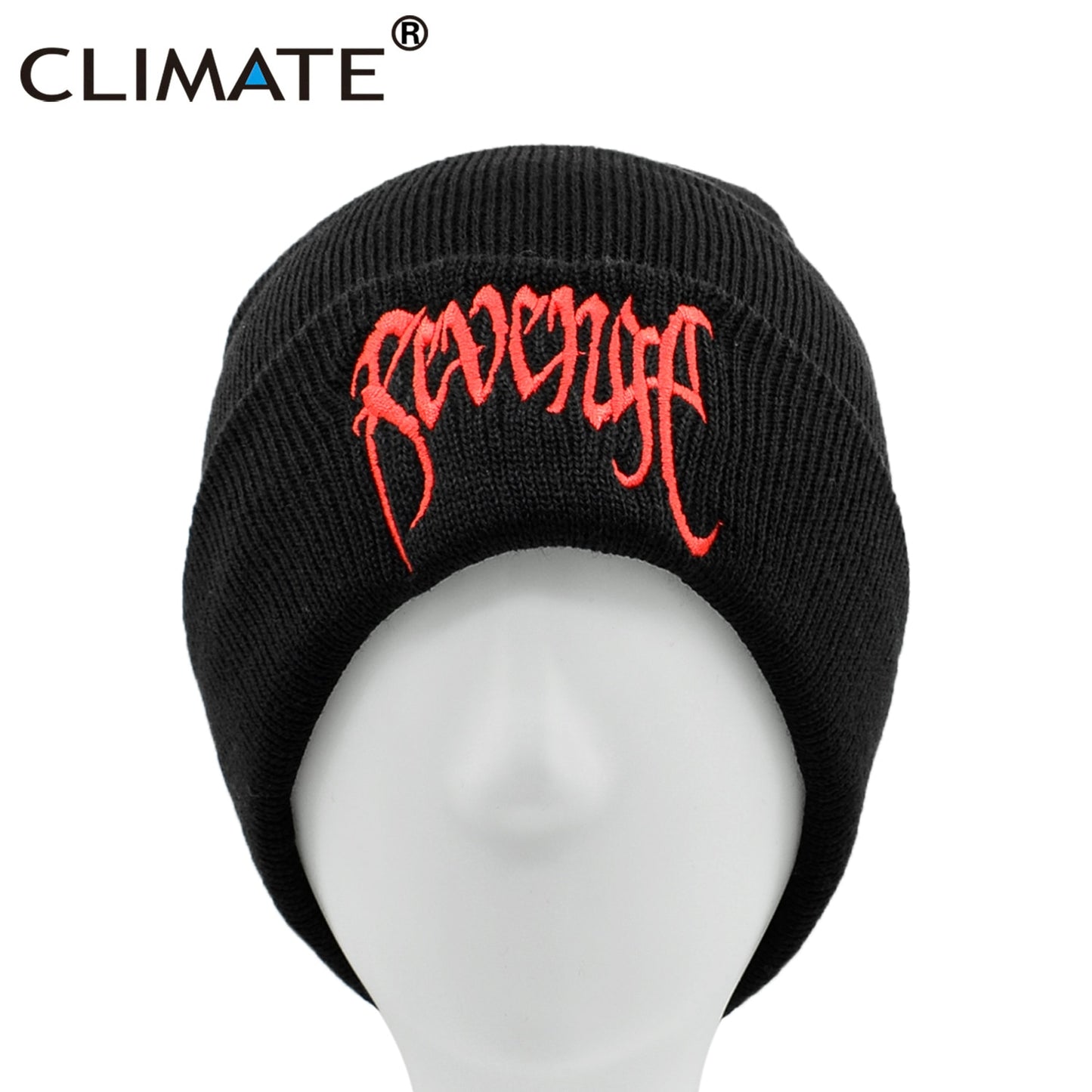 CLIMATE Revenge Beanie New Cool Men's Winter Hat Black Winter Beanies Hat Cap Warm Knit Hip Hop Beanie Hat Caps for Men