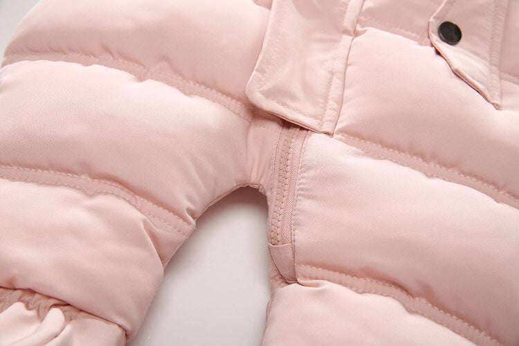 IYEAL Winter Baby Clothes With Hooded Fur Newborn Warm Fleece Bunting Infant Snowsuit Toddler Girl Boy Snow Wear Outwear Coats