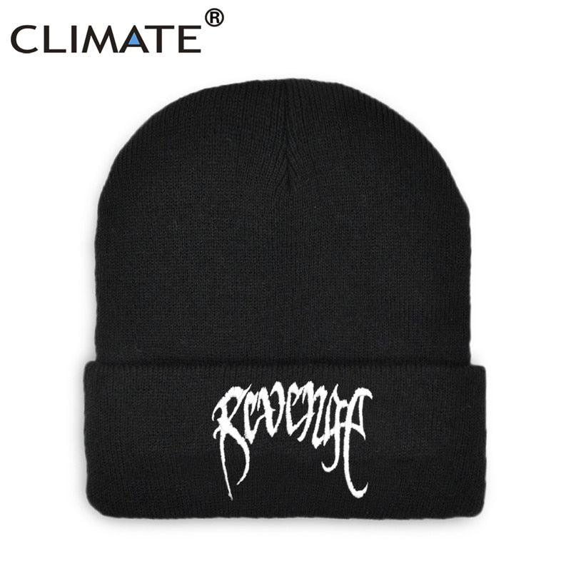 CLIMATE Revenge Beanie New Cool Men's Winter Hat Black Winter Beanies Hat Cap Warm Knit Hip Hop Beanie Hat Caps for Men