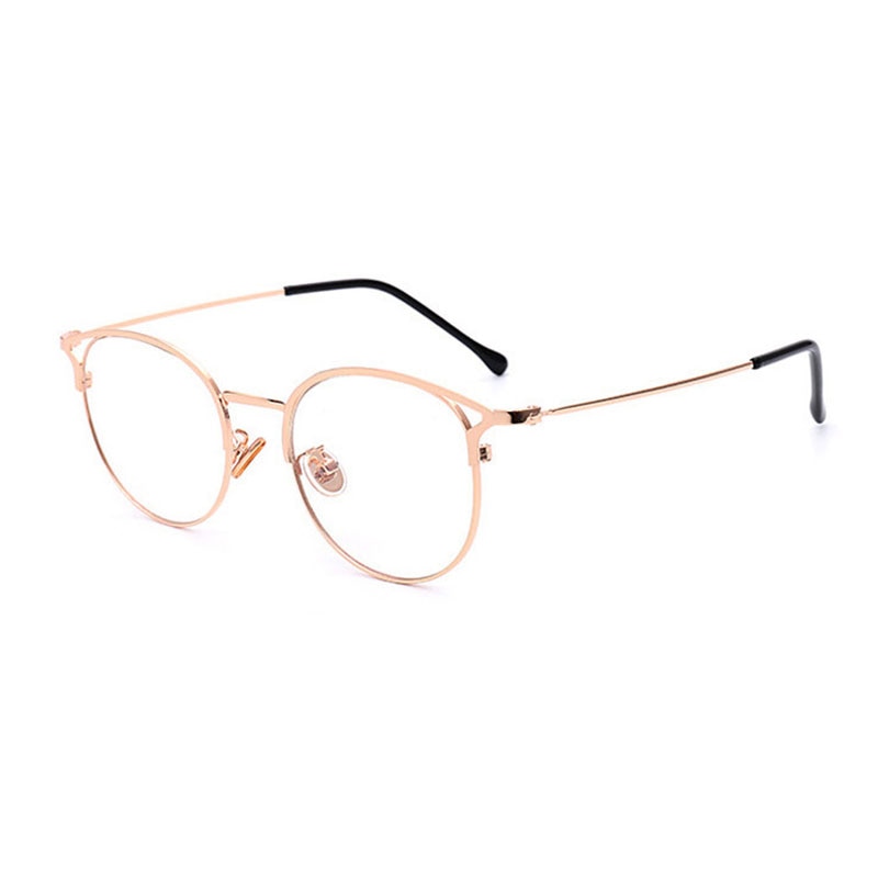 SHAUNA Fashion Anti-Blue Light Metal Cat Eye Glasses Frame Fashion Cat Ear Optical Frames Women