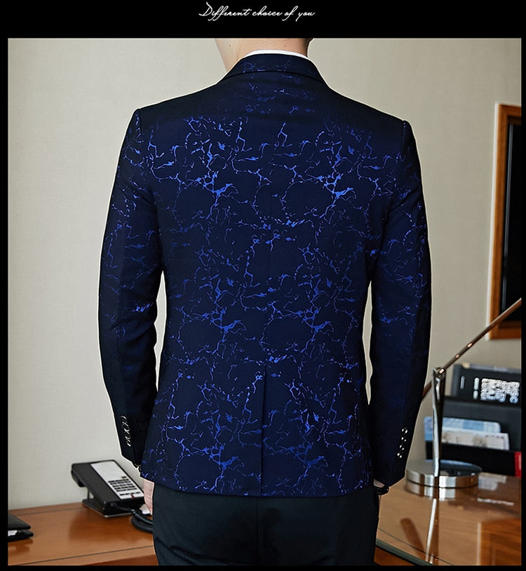 Luxury banquet party suit jacket evening dress fashion jacquard casual business jacket Slim, wedding jacket men clothing