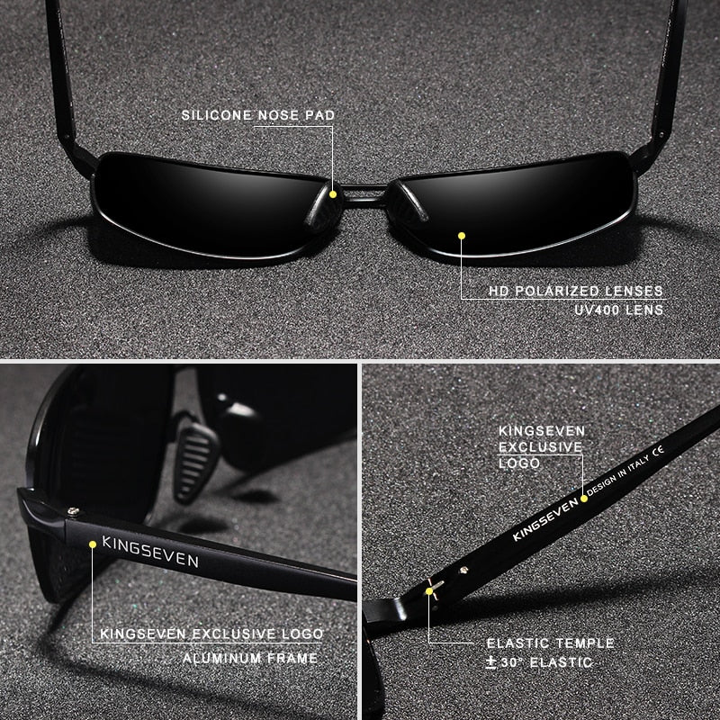 KINGSEVEN Vintage Retro Brand Designer Men Polarized Sunglasses Square Classic Men Shades Sun glasses UV400 N7088