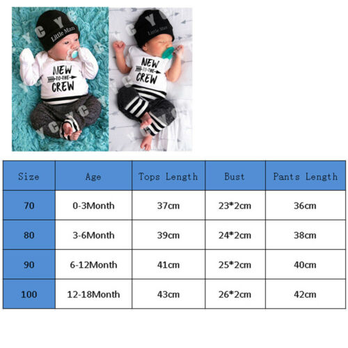 Citgeett Summer Autumn New Infant Newborn Baby Boy Romper+Pants Outfit Clothes Gray Casual Set Playsuit 0-18Months