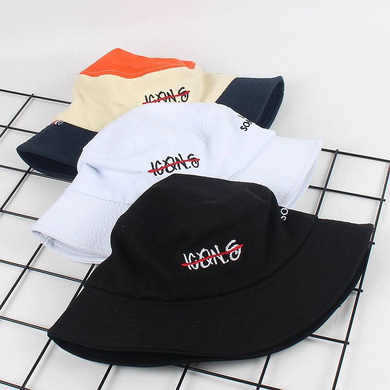 2019 Cotton Letter Embroidery Bucket Hat Fisherman Hat Outdoor Travel Hat Foldable Sun Cap Hats for Men and Women 534