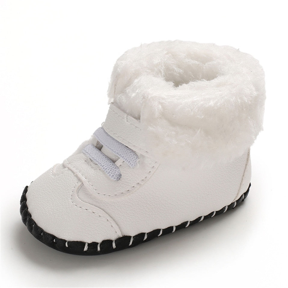 2019 New Cute Newborn Baby Girls Boys Snow Boots Winter Leather Boots Infant Soft Bottom Shoes Baby PU Furry Warm Boots 0-18M