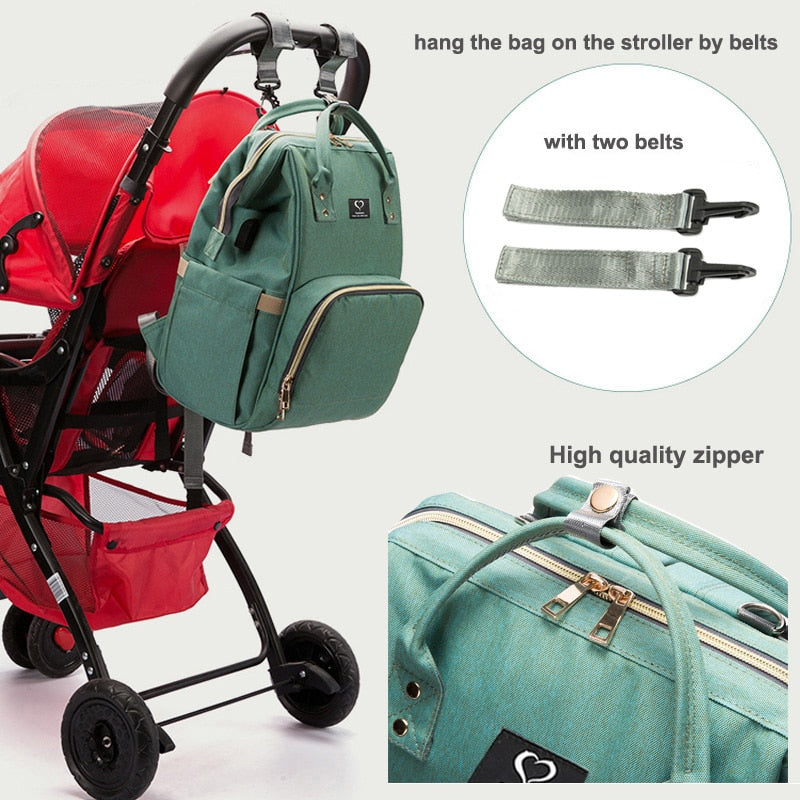 Diaper Backpack Large Capacity Nappy Bag Waterproof Maternity Travel Nursing Bags Baby Care Stroller Handbags USB design