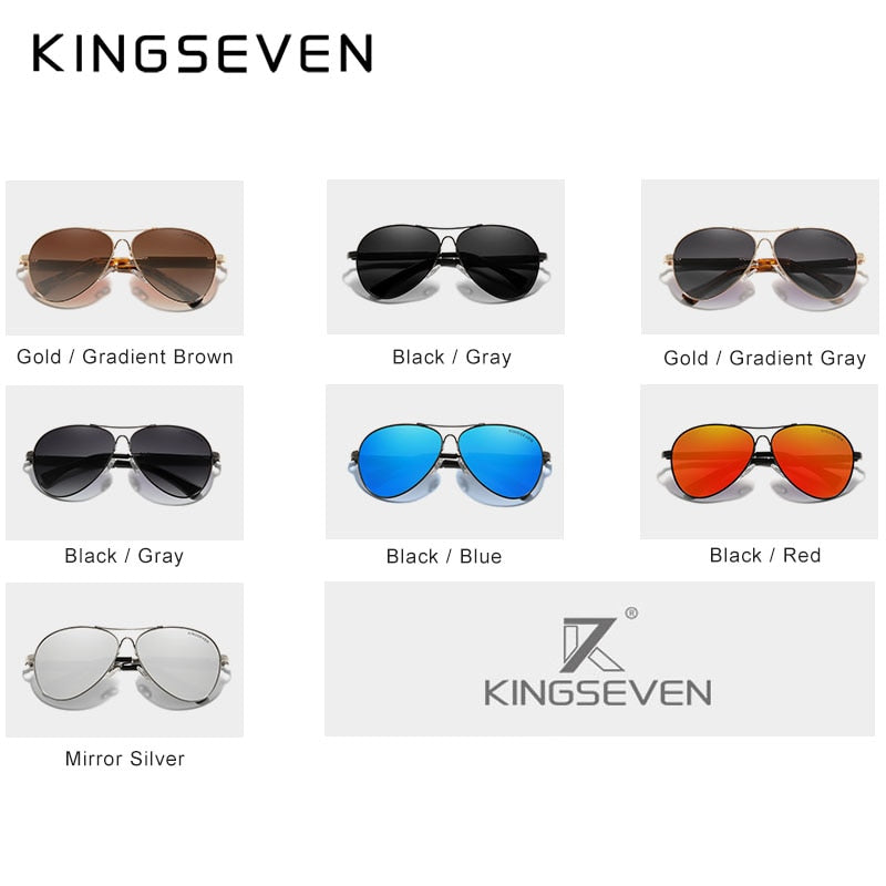 KINGSEVEN 2022 New Trend Quality Titanium Alloy Men&#39;s Sunglasses Polarized Sun glasses Women Pilot Mirror Eyewear Oculos de sol