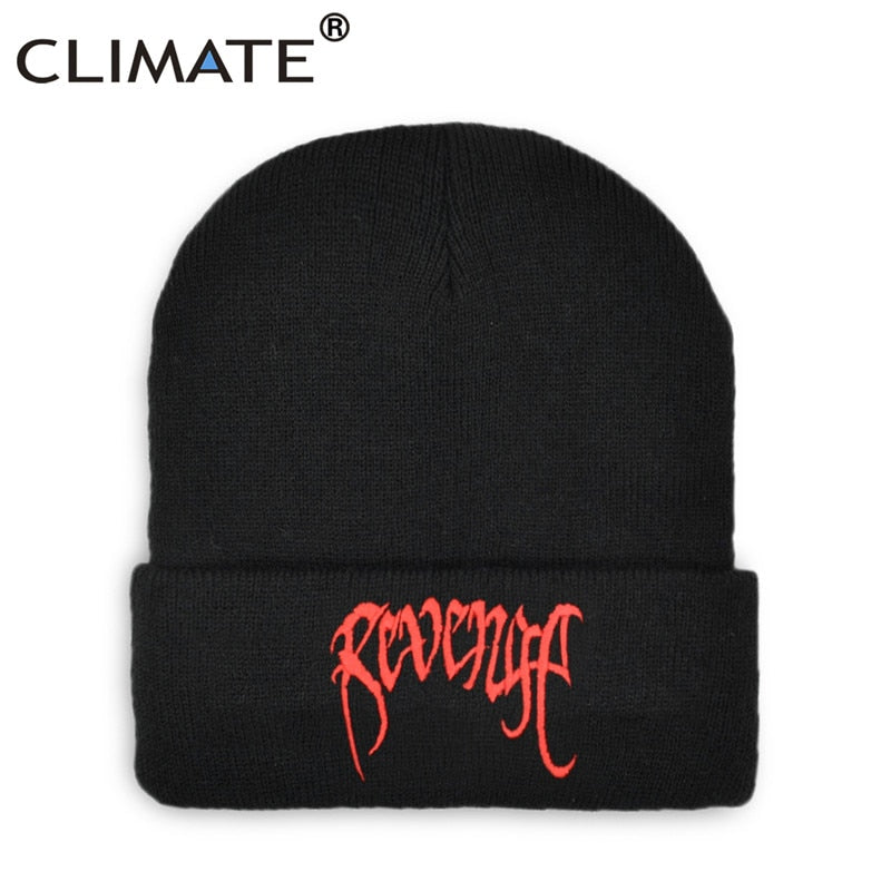 CLIMATE Revenge Beanie New Cool Men's Winter Hat Black Winter Beanies Hat Cap Warm Knit Hip Hop Beanie Hat Caps for Men