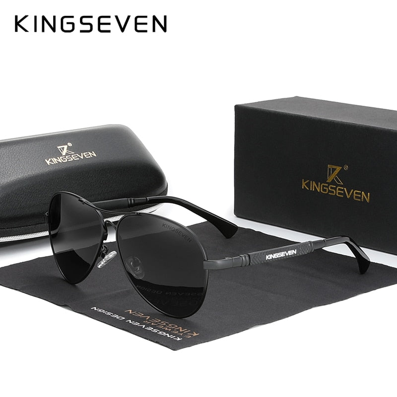 KINGSEVEN 2022 New Trend Quality Titanium Alloy Men&#39;s Sunglasses Polarized Sun glasses Women Pilot Mirror Eyewear Oculos de sol