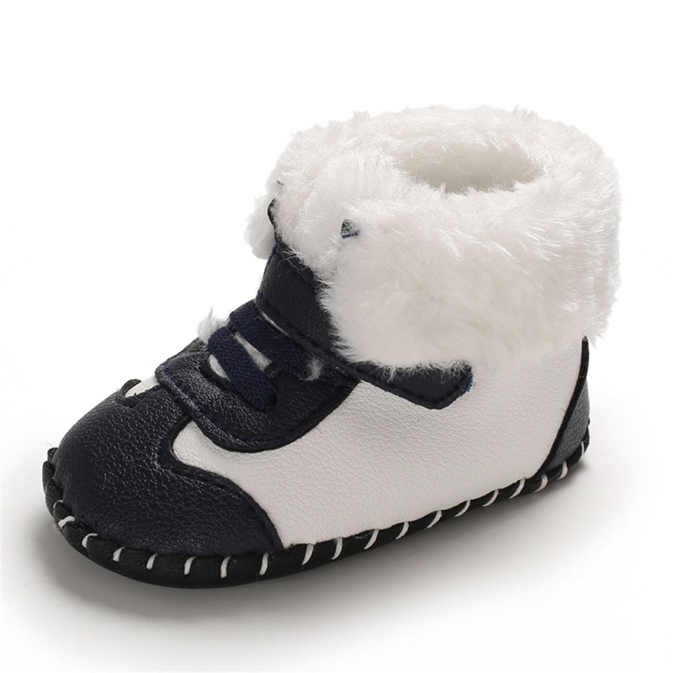 2019 New Cute Newborn Baby Girls Boys Snow Boots Winter Leather Boots Infant Soft Bottom Shoes Baby PU Furry Warm Boots 0-18M