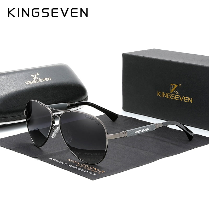 KINGSEVEN 2022 New Trend Quality Titanium Alloy Men&#39;s Sunglasses Polarized Sun glasses Women Pilot Mirror Eyewear Oculos de sol