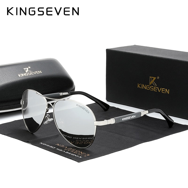 KINGSEVEN 2022 New Trend Quality Titanium Alloy Men&#39;s Sunglasses Polarized Sun glasses Women Pilot Mirror Eyewear Oculos de sol