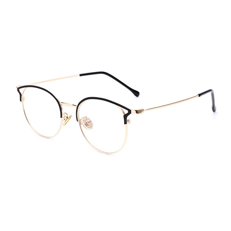 SHAUNA Fashion Anti-Blue Light Metal Cat Eye Glasses Frame Fashion Cat Ear Optical Frames Women