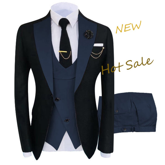 New Costume Homme Popular Clothing Luxury Party Stage Men&#39;s Suit Groomsmen Regular Fit Tuxedo 3 Peice Set Jacket+Trousers+Vest