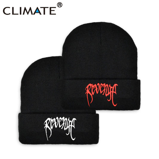 CLIMATE Revenge Beanie New Cool Men's Winter Hat Black Winter Beanies Hat Cap Warm Knit Hip Hop Beanie Hat Caps for Men