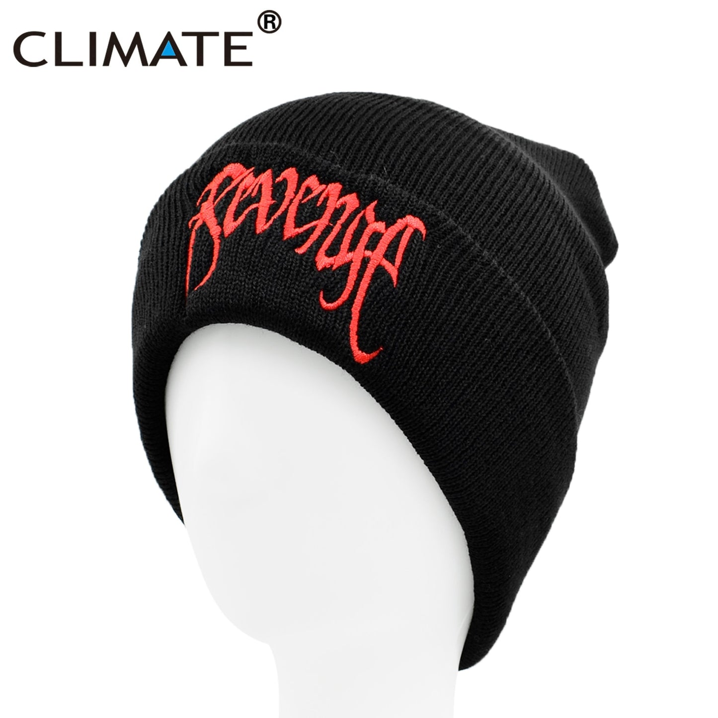 CLIMATE Revenge Beanie New Cool Men's Winter Hat Black Winter Beanies Hat Cap Warm Knit Hip Hop Beanie Hat Caps for Men