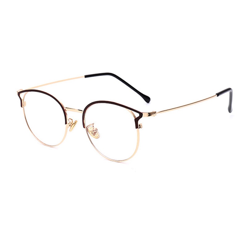 SHAUNA Fashion Anti-Blue Light Metal Cat Eye Glasses Frame Fashion Cat Ear Optical Frames Women