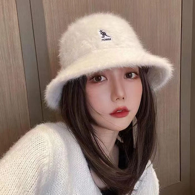 Women's Winter Kangaroo Hat Fashion Fisherman Hats Outdoor Warm Cover Face Caps Travel Casual Bucket Cap