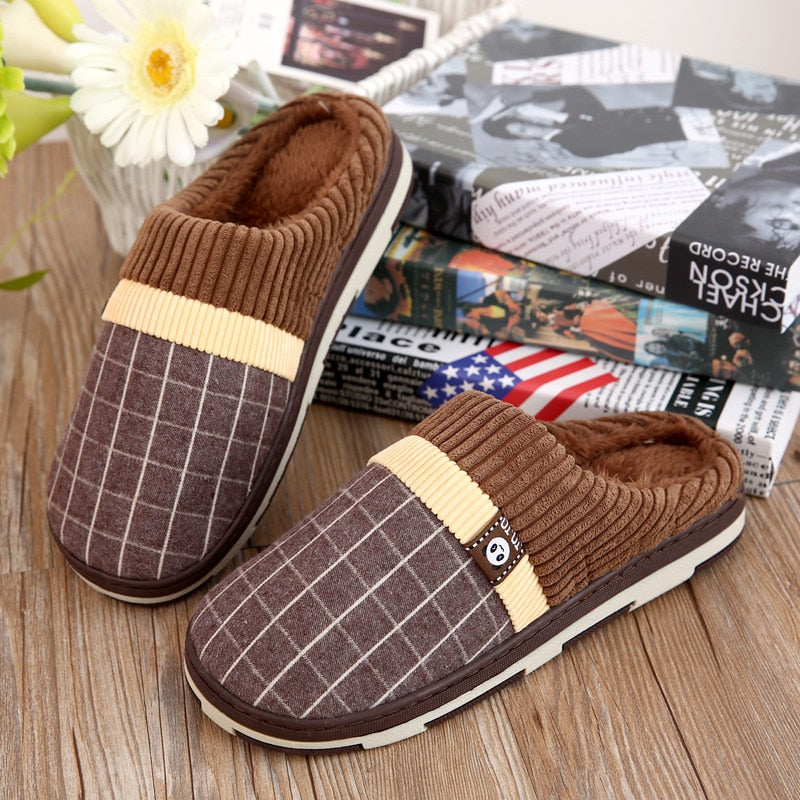 Men Warm Slippers Cotton Winter Plush Indoor Household Shoes Winter Slippers shoes Slippers