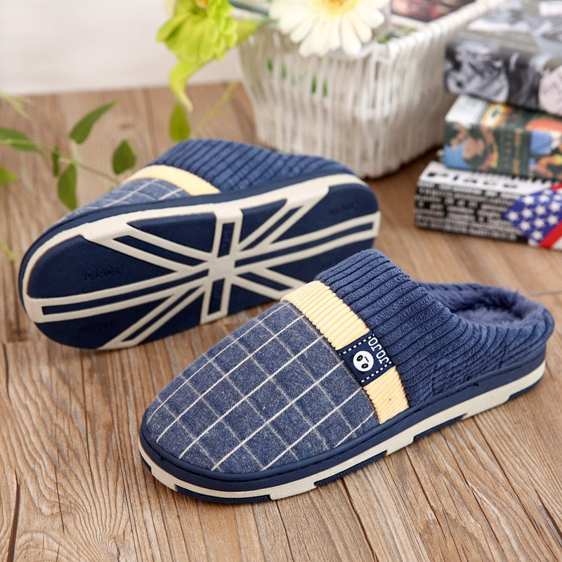 Men Warm Slippers Cotton Winter Plush Indoor Household Shoes Winter Slippers shoes Slippers