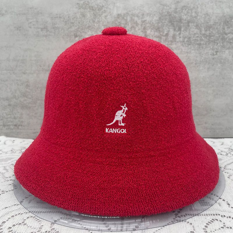 Kangol Kangaroo Embroidery Fisherman Hat for Women Spring Autumn Towel Material Basin Hat Comfortable Foldable Men's Bucket Hat