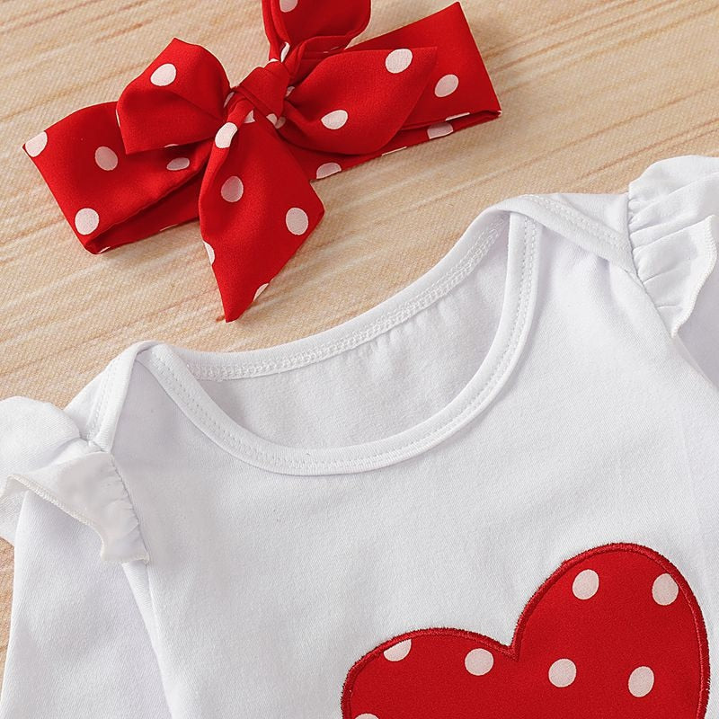 Spring Fall Cotton Newborn Baby Girl Clothes 0-3 Months Polka Dot Unisex Infant Clothes Set Boy 3-piece Clothing With Hat