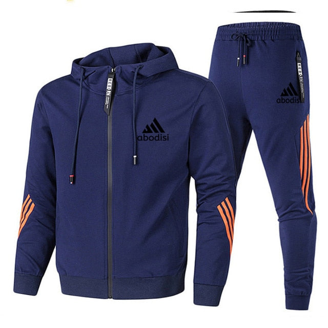 2023 Casual Sportswear Suit Men's Hoodie and Trousers Two-piece Zippered Hooded Sweatshirt Sweatpants Men's Suit