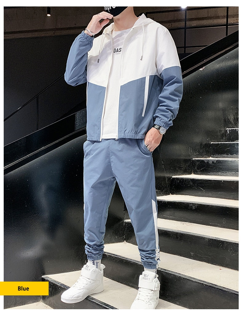 Men's Sets Two Piece Set Tracksuit Casual Zipper Jacket + Pants Harajuku Sport Suit Spring and Autumn 2 Piece Hoodies Sportswear