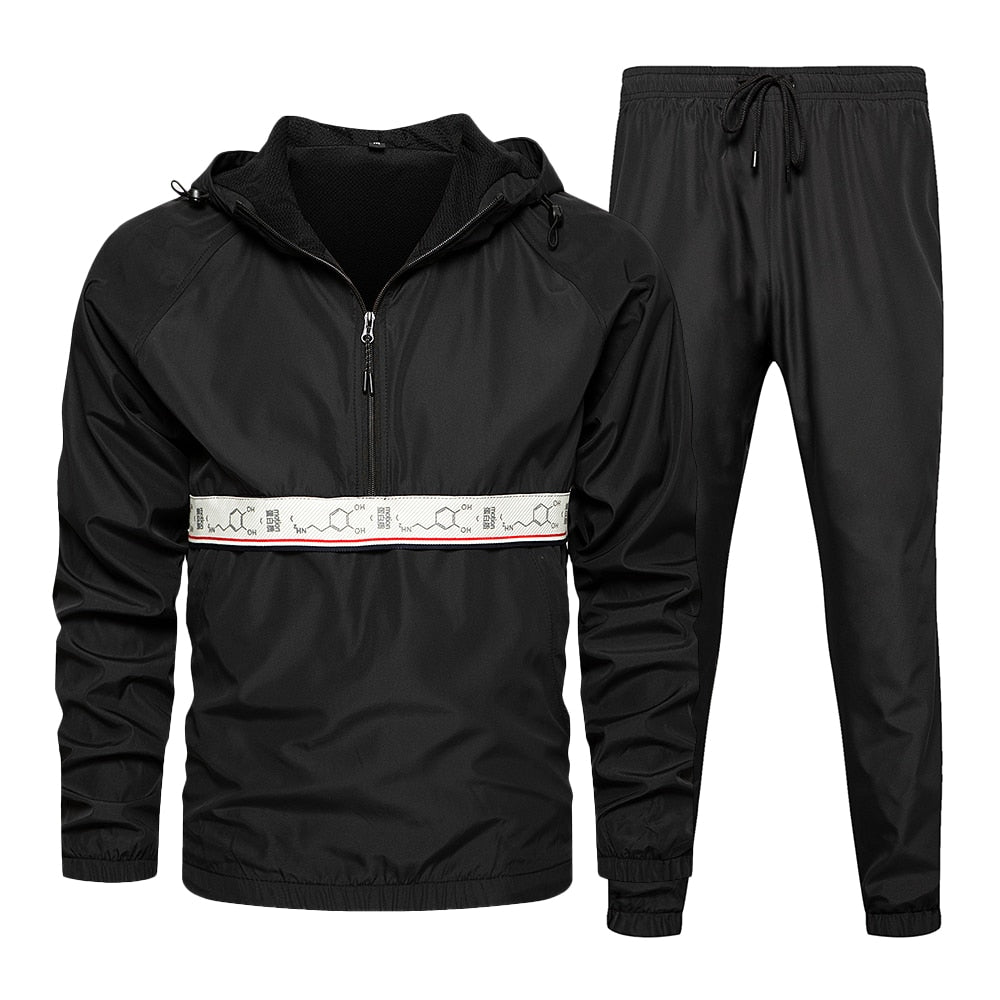 Men's Tracksuit 2023 Men's Two-Piece Set Sweatsuit Polyester Overalls Leisure Suit Hooded Sweatshirts and Hip-Hop Harlan Pants