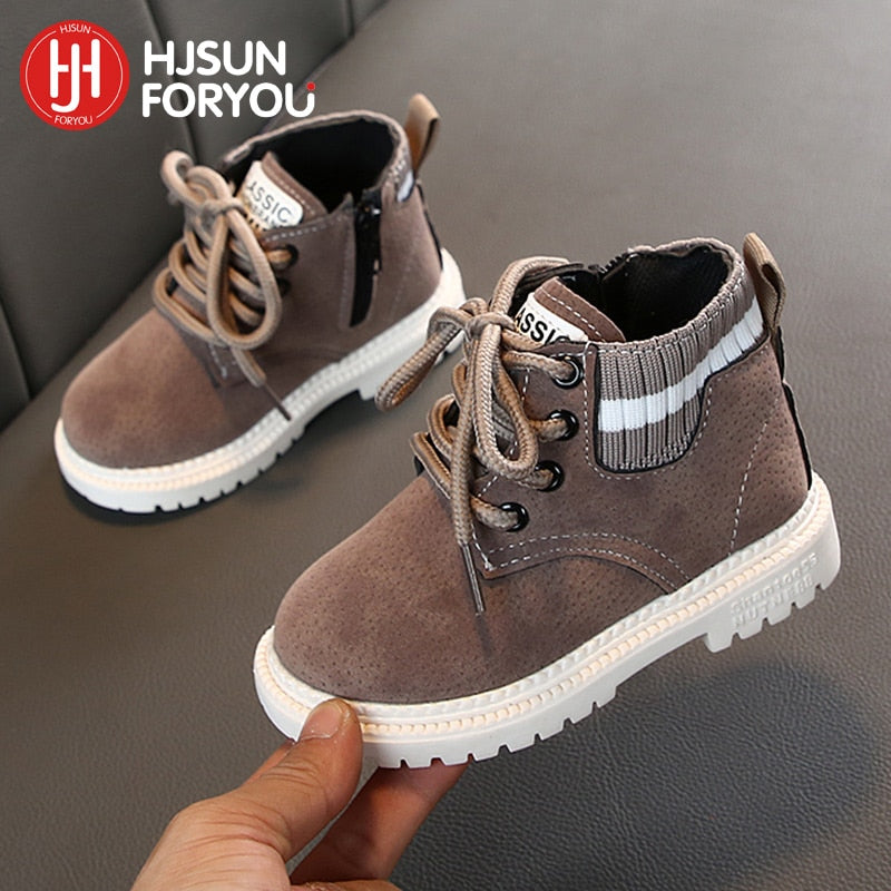 2023 New Winter Style Children's Boots Girls Boys Plush Boots Casual Warm Ankle Shoes Kids Fashion Sneakers Baby Snow Boots