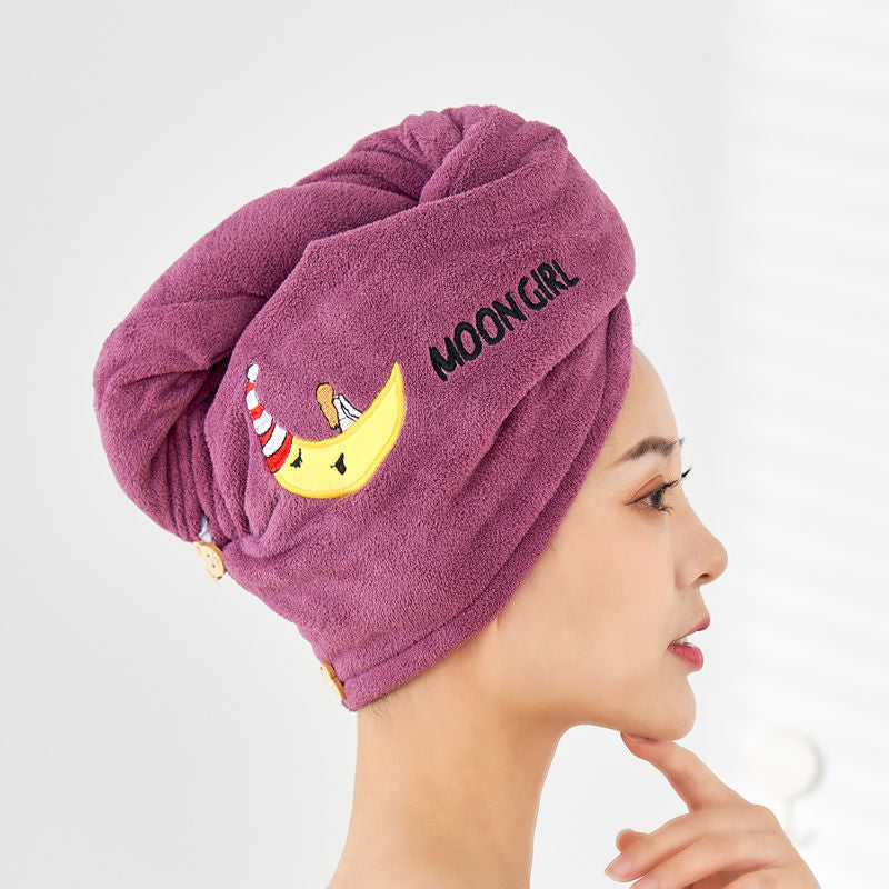 Soft Microfiber Girls Hair Towel Super Absorbent Quick Drying Magic Shower Cap for Women Bathroom Hair Turban Twist Head Wrap