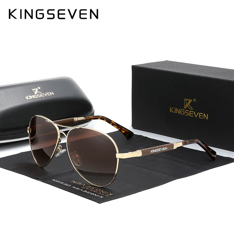 KINGSEVEN 2022 New Trend Quality Titanium Alloy Men&#39;s Sunglasses Polarized Sun glasses Women Pilot Mirror Eyewear Oculos de sol