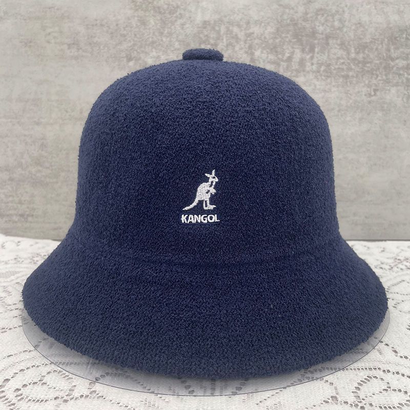 Kangol Kangaroo Embroidery Fisherman Hat for Women Spring Autumn Towel Material Basin Hat Comfortable Foldable Men's Bucket Hat