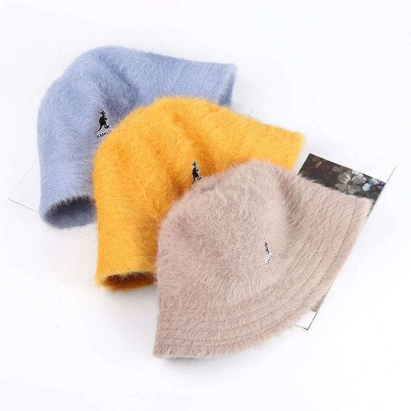 Women's Winter Kangaroo Hat Fashion Fisherman Hats Outdoor Warm Cover Face Caps Travel Casual Bucket Cap